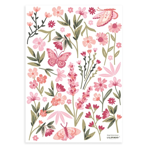 Lilipinso Stickers Muraux Fleurs Et Papillons En Vinyle Mat Rose 3 Lilipinso Stickers Muraux Fleurs Et Papillons En Vinyle Mat Rose