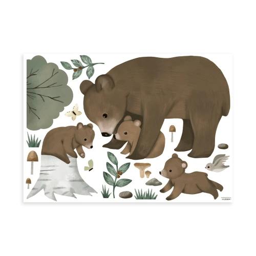 Lilipinso Stickers Muraux La Famille Ours En Vinyle Mat Multicolore 3 Lilipinso Stickers Muraux La Famille Ours En Vinyle Mat Multicolore