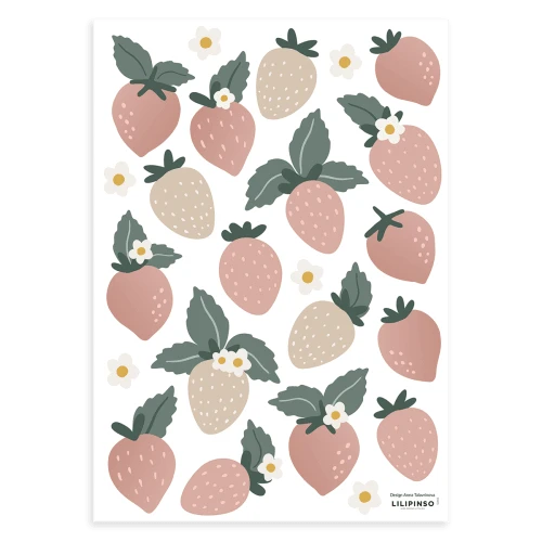 Lilipinso Stickers Muraux Les Fraises En Vinyle Mat Rose 3 Lilipinso Stickers Muraux Les Fraises En Vinyle Mat Rose