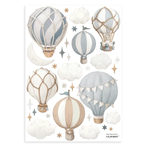 Lilipinso Stickers Muraux Les Montgolfières En Vinyle Mat Bleu 3 Lilipinso Stickers Muraux Les Montgolfières En Vinyle Mat Bleu