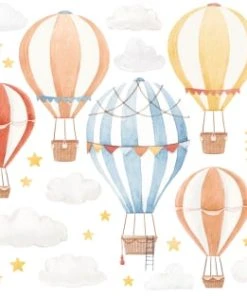Lilipinso Stickers Muraux Les Montgolfières En Vinyle Mat Multicolore