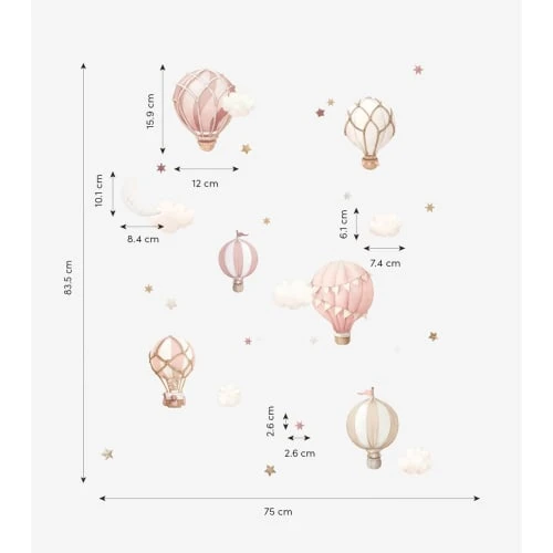 Lilipinso Stickers Muraux Les Montgolfières En Vinyle Mat Rose 6 Lilipinso Stickers Muraux Les Montgolfières En Vinyle Mat Rose – Image 4