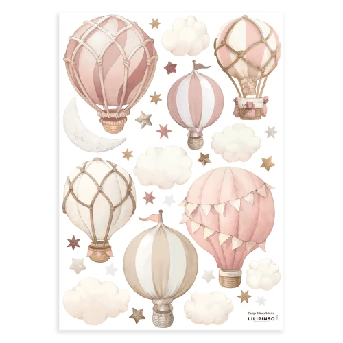 Lilipinso Stickers Muraux Les Montgolfières En Vinyle Mat Rose 3 Lilipinso Stickers Muraux Les Montgolfières En Vinyle Mat Rose