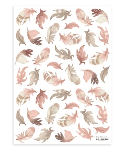 Lilipinso Stickers Muraux Les Plumes En Vinyle Mat Rose