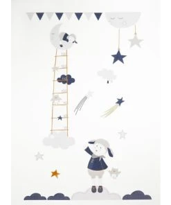 Sauthon Stickers Muraux Mouton 70x50cm En Papier Blanc