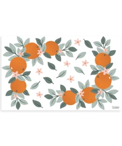 Lilipinso Stickers Muraux Oranges Et Feuillages En Vinyle Mat Multicolore