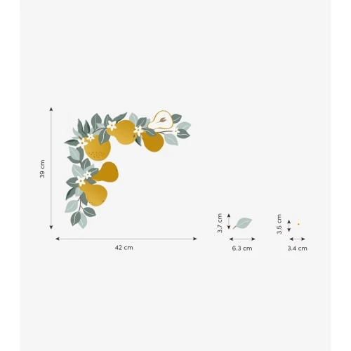 Lilipinso Stickers Muraux Poires Et Feuillages En Vinyle Mat Multicolore 5 Lilipinso Stickers Muraux Poires Et Feuillages En Vinyle Mat Multicolore – Image 3
