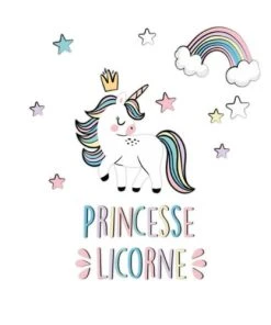 STC Stickers Muraux Princesse Licorne 42,7x42cm