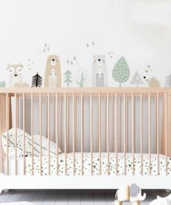 Decochic Stickers Mureaux En Vinyle Animaux De La Forêt Verte -Boutique KidKraft stickers mureaux en vinyle animaux de la foret verte 1