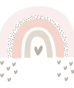 Decochic Stickers Mureaux En Vinyle Arc En Ciel Rose Et Gris Tourterelle