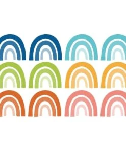 Decochic Stickers Muraux En Vinyle Arcs En Ciel Bleu Et Moutarde -Boutique KidKraft stickers mureaux en vinyle arcs en ciel multicolor 4