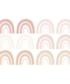 Decochic Stickers Mureaux En Vinyle Arcs En Ciel Rose Et Beige