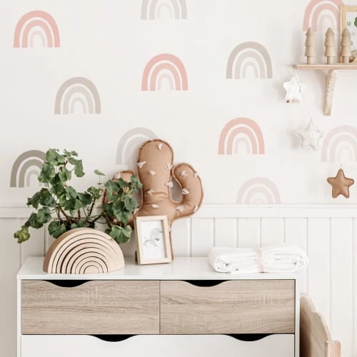 Decochic Stickers Mureaux En Vinyle Arcs En Ciel Rose Et Gris Tourterelle 4 Decochic Stickers Mureaux En Vinyle Arcs En Ciel Rose Et Gris Tourterelle – Image 2