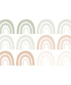 Decochic Stickers Mureaux En Vinyle Arcs En Ciel Vert Et Beige