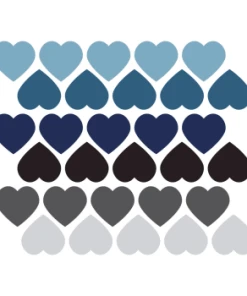 Decochic Stickers Muraux En Vinyle Coeurs Rose Et Lilas -Boutique KidKraft stickers mureaux en vinyle coeurs bleu et gris 2