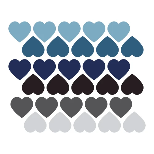 Decochic Stickers Mureaux En Vinyle Coeurs Bleu Et Gris 3 Decochic Stickers Mureaux En Vinyle Coeurs Bleu Et Gris