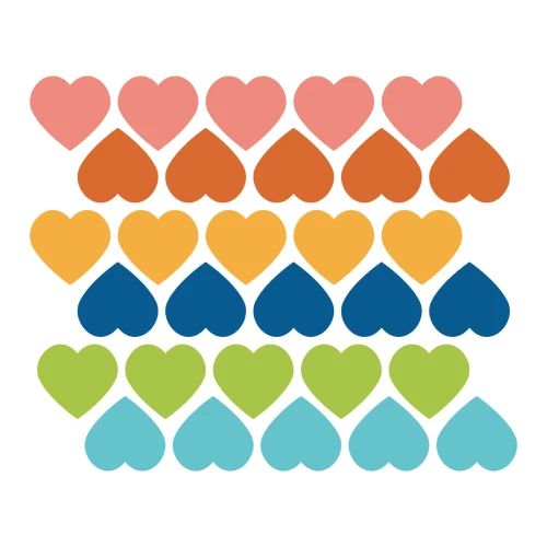 Decochic Stickers Mureaux En Vinyle Coeurs Multicolor 3 Decochic Stickers Mureaux En Vinyle Coeurs Multicolor