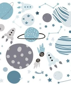 Decochic Stickers Mureaux En Vinyle Espace Bleu Et Gris