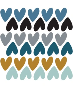 Decochic Stickers Muraux En Vinyle Petits Coeurs Bleu Et Gris -Boutique KidKraft stickers mureaux en vinyle petits coeurs bleu et moutarde