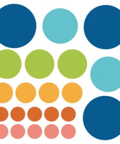 Decochic Stickers Mureaux En Vinyle Rondes Mix Bleu Et Gris -Boutique KidKraft stickers mureaux en vinyle rondes mix multicolor 5
