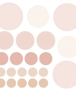 Decochic Stickers Mureaux En Vinyle Rondes Mix Rose Et Beige
