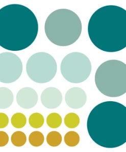 Decochic Stickers Muraux En Vinyle Rondes Mix Bleu Et Moutarde -Boutique KidKraft stickers mureaux en vinyle rondes mix vert et moutarde 7
