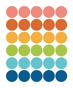 Decochic Stickers Mureaux En Vinyle Rondes Multicolor