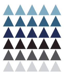 Boutique KidKraft 38 Decochic Stickers Mureaux En Vinyle Triangles Bleu Et Gris