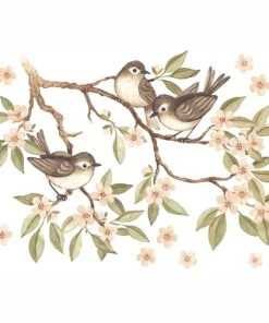 Lilipinso Stickers Oiseaux En Vinyle Mat Multicolore 29.7x42 Cm