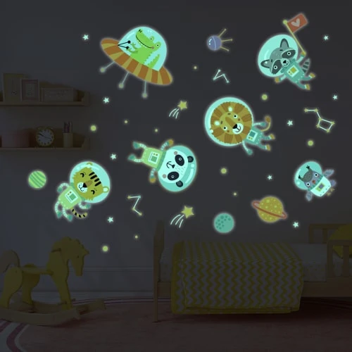 Ambiance Sticker Stickers Phosphorescents Lumineux Aventuriers De L'espace 85x60cm 3 Ambiance Sticker Stickers Phosphorescents Lumineux Aventuriers De L'espace 85x60cm