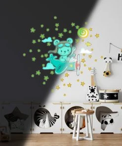 Ambiance Sticker Stickers Phosphorescents Lumineux Ourson Et 50 étoiles 120x130cm -Boutique KidKraft stickers phosphorescents lumineux ourson et 50 etoiles 120x130cm 1