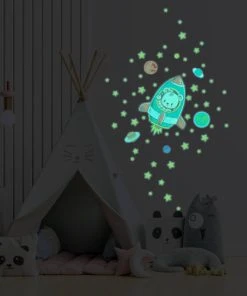 Ambiance Sticker Stickers Phosphorescents Lumineux Ourson Et 50 étoiles 30x30cm -Boutique KidKraft stickers phosphorescents lumineux ourson et 50 etoiles 30x30cm 2