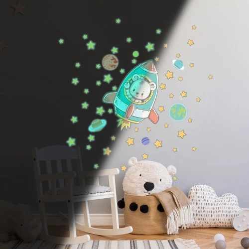 Ambiance Sticker Stickers Phosphorescents Lumineux Ourson Et 50 étoiles 60x60cm 5 Ambiance Sticker Stickers Phosphorescents Lumineux Ourson Et 50 étoiles 60x60cm – Image 3