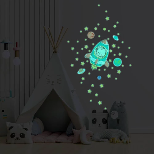Ambiance Sticker Stickers Phosphorescents Lumineux Ourson Et 50 étoiles 60x60cm 6 Ambiance Sticker Stickers Phosphorescents Lumineux Ourson Et 50 étoiles 60x60cm – Image 4