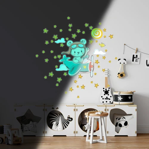 Ambiance Sticker Stickers Phosphorescents Lumineux Ourson Et 50 étoiles 90x100cm 5 Ambiance Sticker Stickers Phosphorescents Lumineux Ourson Et 50 étoiles 90x100cm – Image 3