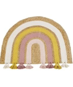 Maisons Du Monde Tapis Arc-en-ciel En Coton Et Jute Teins Multicolores 100x75