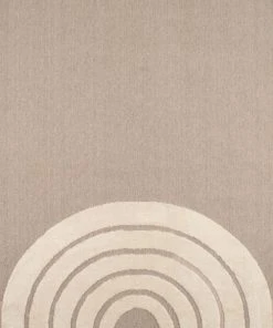 Nazar Tapis Beige Et Crème Motif Arc En Ciel Doux - 80x150