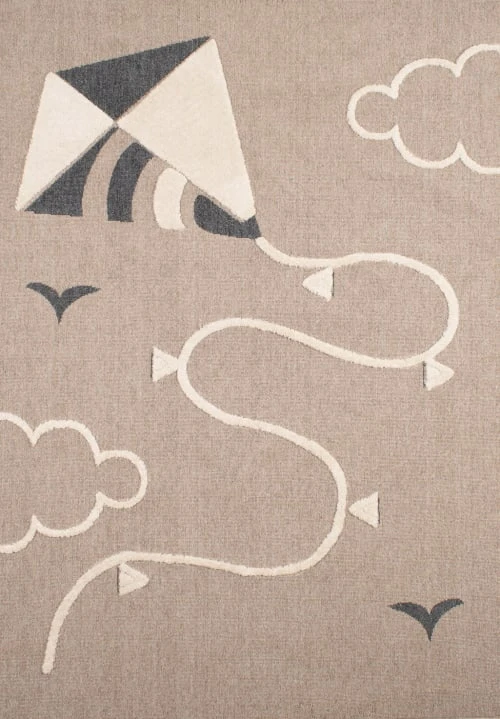 Nazar Tapis Beige Et Crème Motif Cerf-volant Doux - 120x170 3 Nazar Tapis Beige Et Crème Motif Cerf-volant Doux - 120x170