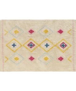 Maisons Du Monde Tapis BerbĂšre En Coton Blanc Ă Motifs Multicolores 120x180