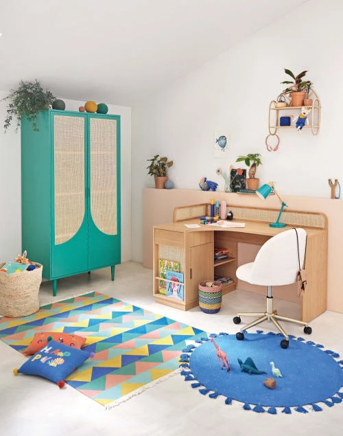 Maisons Du Monde Tapis Coloré Imprimé Triangle Bleu, Vert, Jaune à Franges 60x120 5 Maisons Du Monde Tapis Coloré Imprimé Triangle Bleu, Vert, Jaune à Franges 60x120 – Image 3