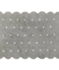 Lorena Canals Tapis Coton Forme Biscuit Gris 120x160