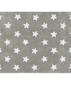 Lorena Canals Tapis Coton Gris Motif étoile 120x160