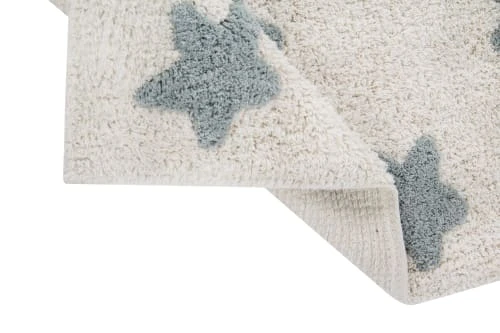 Lorena Canals Tapis Coton Lavable étoiles Bleu 120x160cm 4 Lorena Canals Tapis Coton Lavable étoiles Bleu 120x160cm – Image 2