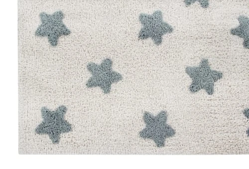 Lorena Canals Tapis Coton Lavable étoiles Bleu 120x160cm 5 Lorena Canals Tapis Coton Lavable étoiles Bleu 120x160cm – Image 3