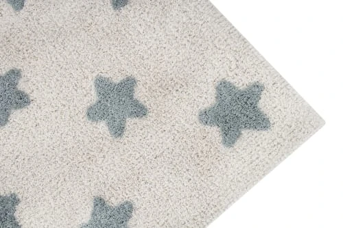 Lorena Canals Tapis Coton Lavable étoiles Bleu 120x160cm 6 Lorena Canals Tapis Coton Lavable étoiles Bleu 120x160cm – Image 4