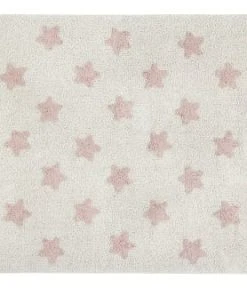 Lorena Canals Tapis Coton Lavable étoiles Nude 120x160cm