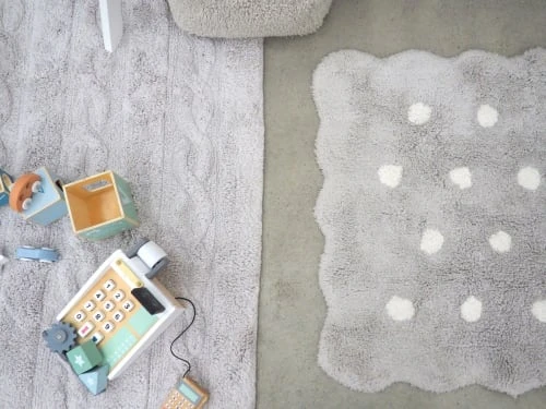 Lorena Canals Tapis Coton Lavable Mini Biscuit Gris 70x100cm 5 Lorena Canals Tapis Coton Lavable Mini Biscuit Gris 70x100cm – Image 3