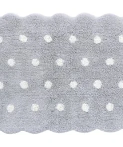 Lorena Canals Tapis Coton Lavable Mini Biscuit Gris 70x100cm