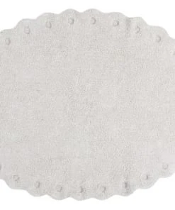 Lorena Canals Tapis Coton Lavable Ovale Pomme De Pin Ivoire 130x180cm