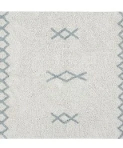 Lorena Canals Tapis Coton Lavable Vintage Bleu 120x160cm